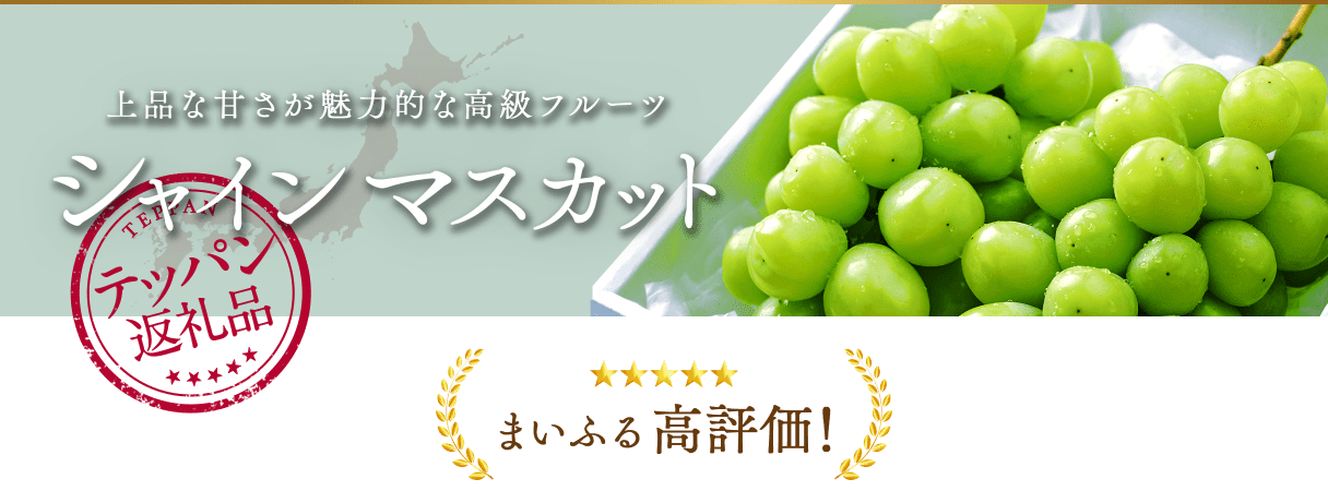 上品な甘さが魅力的な高級フルーツ シャインマスカット まいふる高評価!