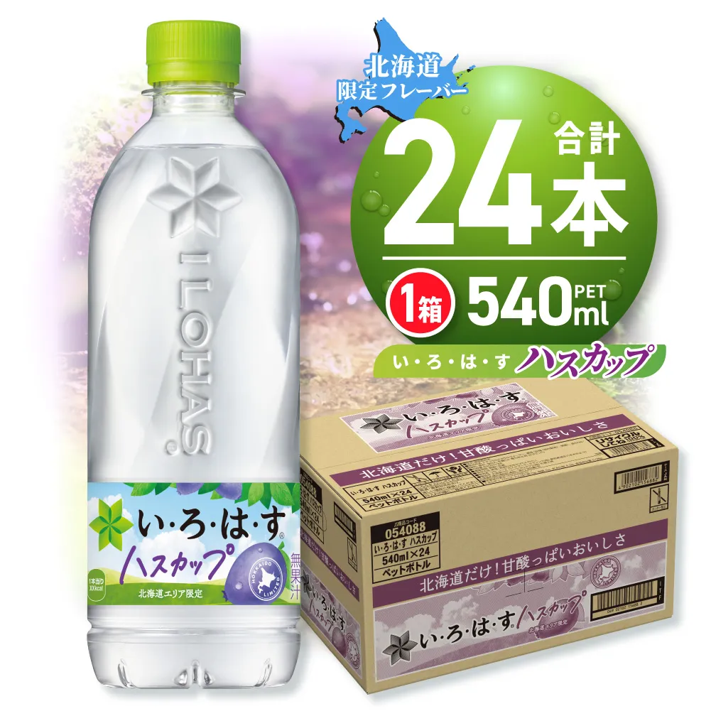 い・ろ・は・す ハスカップ　540mlPET×24本｜コカ・コーラ 飲料 ドリンク 飲み物 水 いろはす 北海道 札幌市