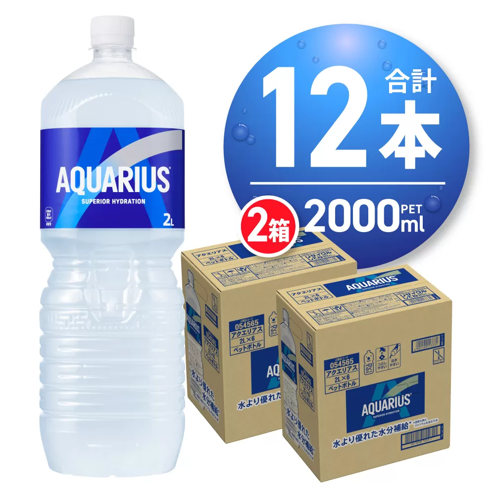 アクエリアス 2000mlPET×12本|コカ・コーラ 飲料 ドリンク 飲み物 スポーツドリンク スポドリ 北海道 札幌市