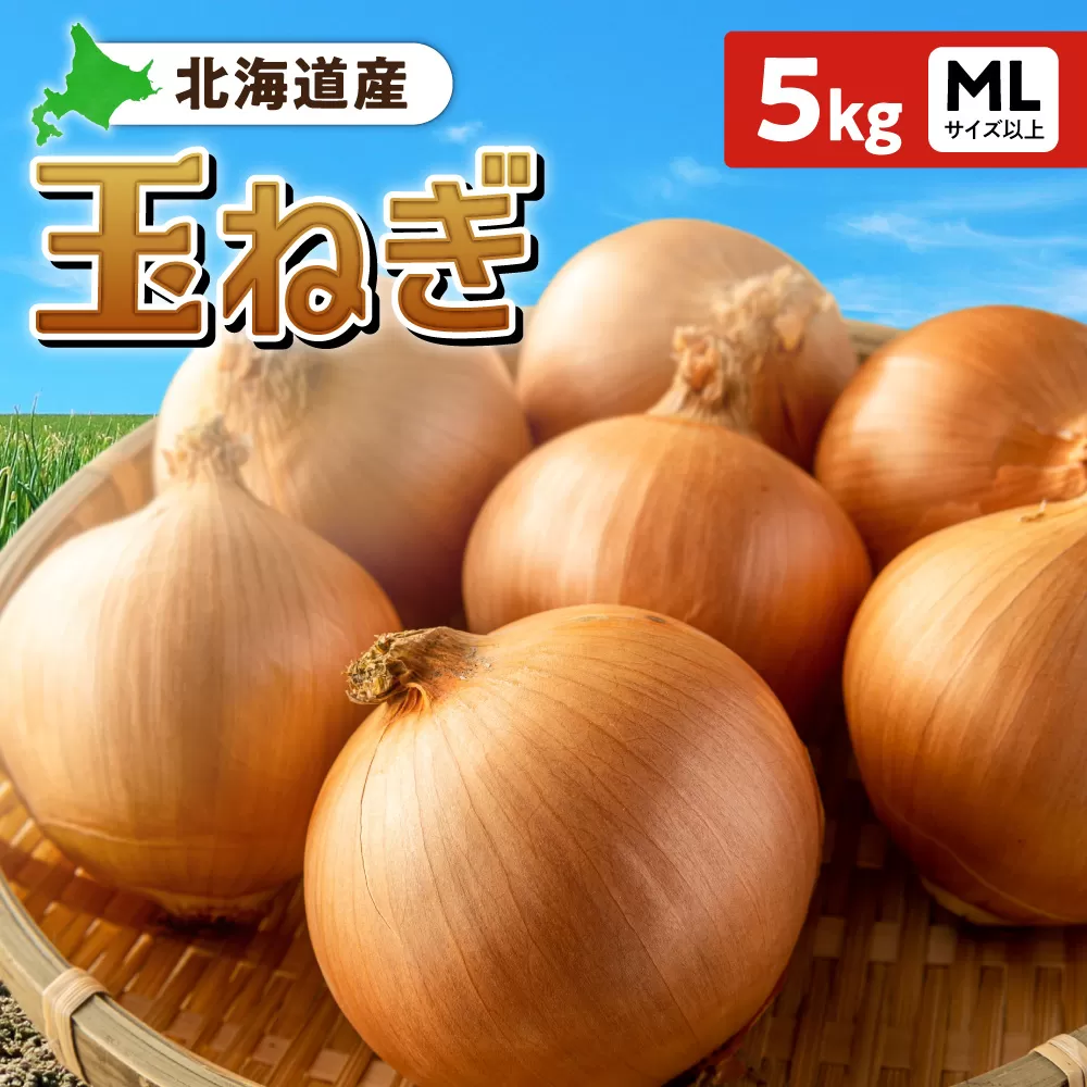 玉ねぎ 北海道産 5kg MLサイズ以上 | たまねぎ 野菜 北海道 札幌市