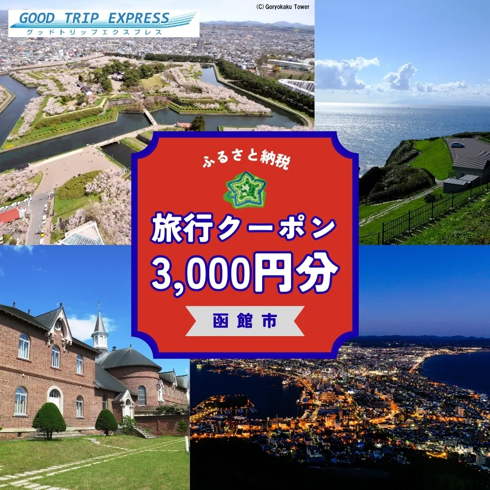 函館市に泊まるふるさと納税旅行クーポン【3,000円分】 温泉 グルメ 夜景 観光 旅行 ホテルトラベル チケット 家族 カップル 宿泊 予約 おすすめ 父の日 母の日 記念日 旅行券 宿泊券_HD251-001