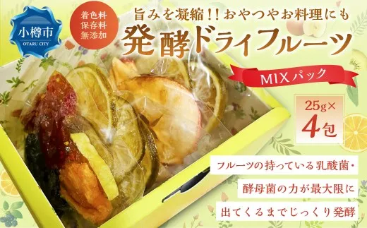 小樽から新返礼品！ 発酵 ・ ドライフルーツ 4パック MIX ／ 果物 果実 フルーツ デトックスウォーター 北海道 小樽市 冷蔵