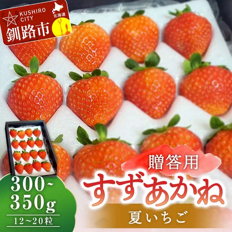 先行予約【2025年6月から順次発送】贈答用 すずあかね300～350g(12～20粒) 夏いちご イチゴ 夏イチゴ 果物 苺 いちご 夏 スィーツ ケーキ フルーツ 北海道 贈答用 F4F-4186
