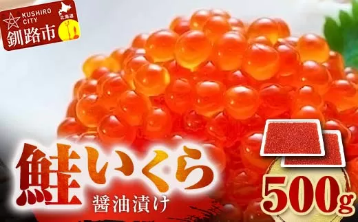 【期間限定！寄附額改定↓！】北海道産 鮭 いくら 醤油漬け 250g×2パック 計500g 北海道 釧路 ふるさと納税 いくら イクラ 丼 ごはんのお供 魚介類 海鮮 魚卵 海産物 F5F-0098