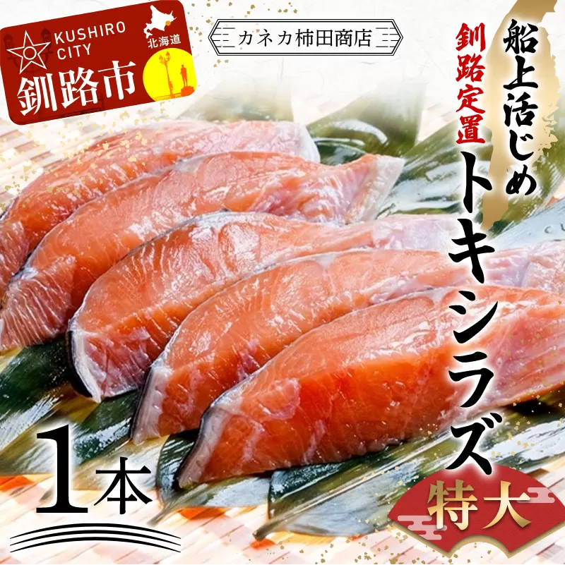 新もの 船上活じめ 釧路 定置 トキシラズ 1本 北海道 釧路 ふるさと納税 鮭 サケ トキシラズ 時知らず 時鮭 時不知鮭 甘塩 魚 魚介 海産物 F4F-4667