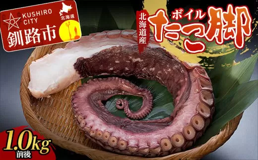 北海道産・ボイルたこ脚 (真だこ)　1kg前後 たこ 刺身 たこ焼き カルパッチョ 北海道 海鮮 海産物 冷凍   F4F-2245