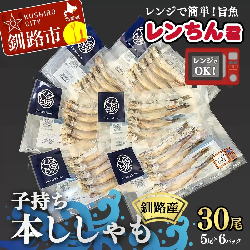レンちん君釧路産子持ち本ししゃも30尾セット シシャモ 冷凍 魚 海産物 一夜干し 北海道 F4F-8444