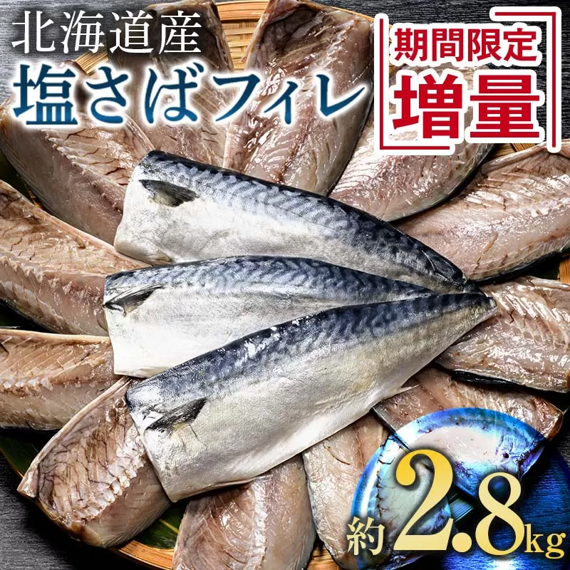 北海道産 無添加 塩さばフィレ約2.8kg＜釧之助 ご飯に合うおかずの定番＞ 北海道 笹谷商店 釧之助 無添加 天然 F4F-8043