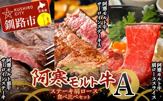 阿寒モルト牛ステーキ肩ロースセットＡ 牛肉 ステーキ サーロイン すき焼き 釧路 肉  F4F-4178