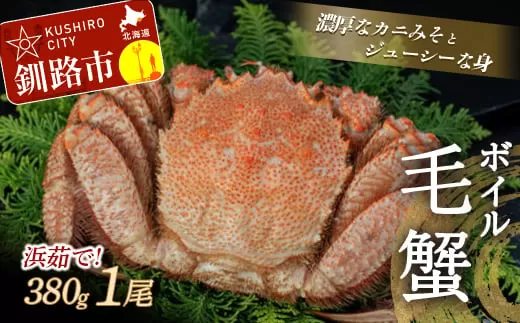 【浜茹で！】ボイル毛ガニ380g（冷凍）×1尾 毛がに カニ F4F-5338