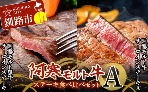 阿寒モルト牛ステーキ食べ比べセットＡ 牛 ステーキ サーロイン 釧路 肉  F4F-4176