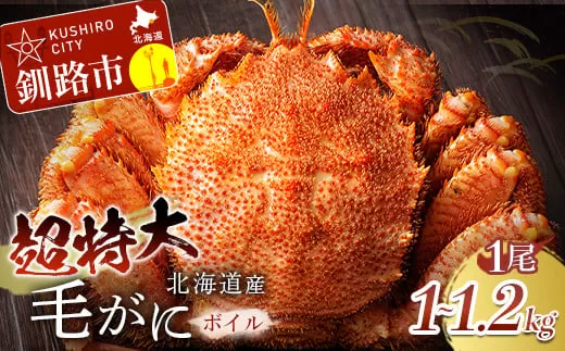超特大級毛がに1.0kg〜1.2kg×1尾 ふるさと納税 蟹  F4F-0690