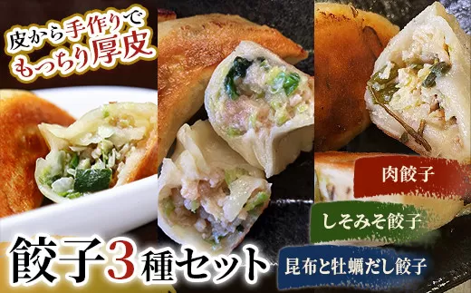 肉餃子・しそみそ餃子・昆布と牡蠣の旨味だし餃子  F4F-2515