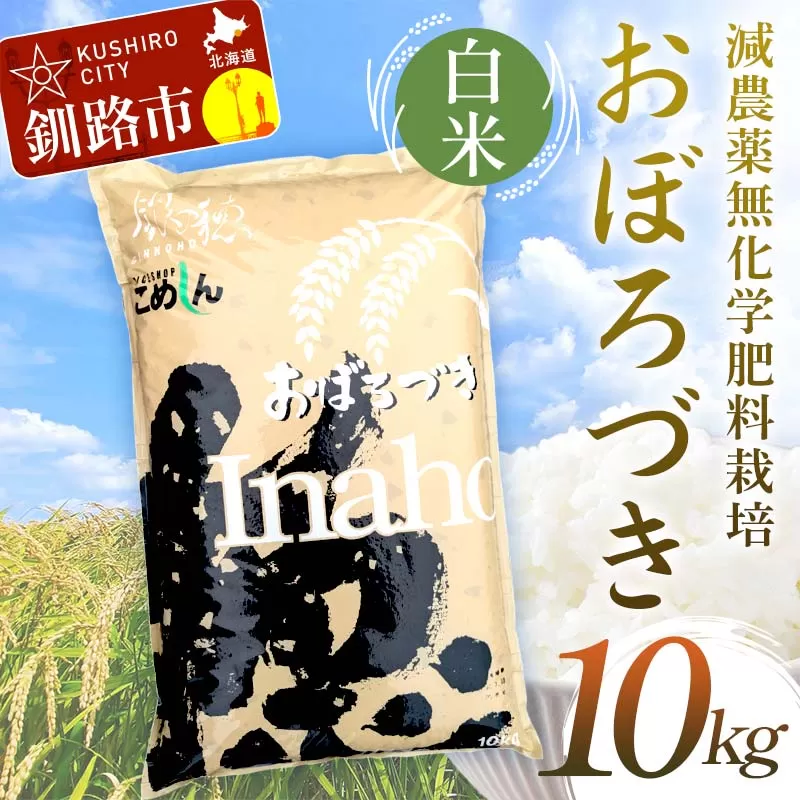 減農薬9割減 ・ 化学肥料不使用おぼろづき 10kg 白米 北海道産 米 コメ こめ お米 白米 玄米 通常発送 F4F-7487
