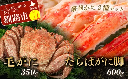 【蟹のゴールデンコンビ！】ボイル毛ガニ350g×1尾&タラバカニ脚600g ふるさと納税 かに 蟹  F4F-5340