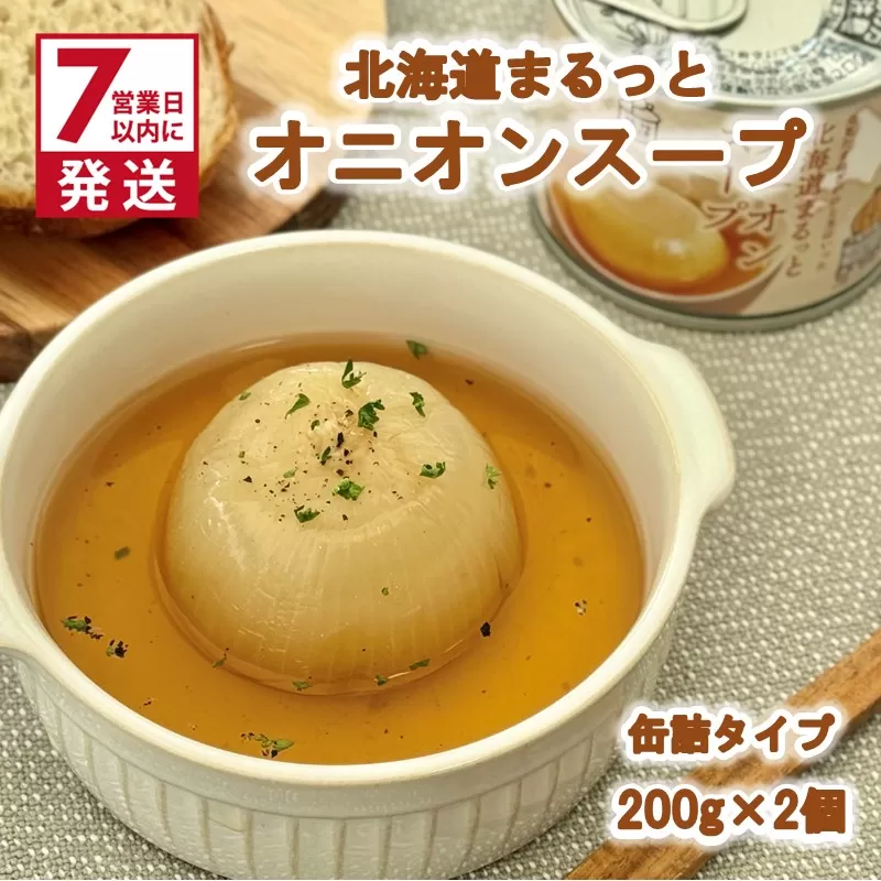 《7営業日以内に発送》北海道まるっとオニオンスープ 缶詰タイプ 2個 ( 玉ねぎ たまねぎ 加工品 スープ 簡単 )【188-0010】