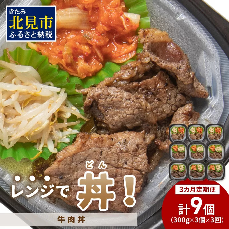 【3ヶ月定期便】レンジで丼！牛肉丼定期便 ( 牛肉 弁当 総菜 冷凍 簡単調理 サガリ カルビ ニノウデ )【999-0252】