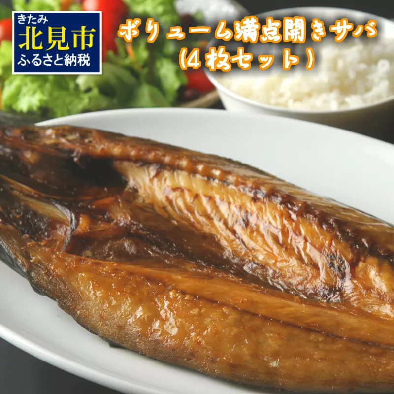 ボリューム満点 開きサバ 4枚セット ( さば 鯖 開き 真空パック 魚 さかな 魚介類 ふるさと納税 )【094-0091】