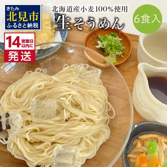 《14営業日以内に発送》【北海道産小麦100％使用】津村製麺所がつくる 生そうめん 6食入 ( 素麺 生 生めん 生麺 そうめん 北海道 小麦粉 ソーメン 北見市 ふるさと納税 )【003-0032】