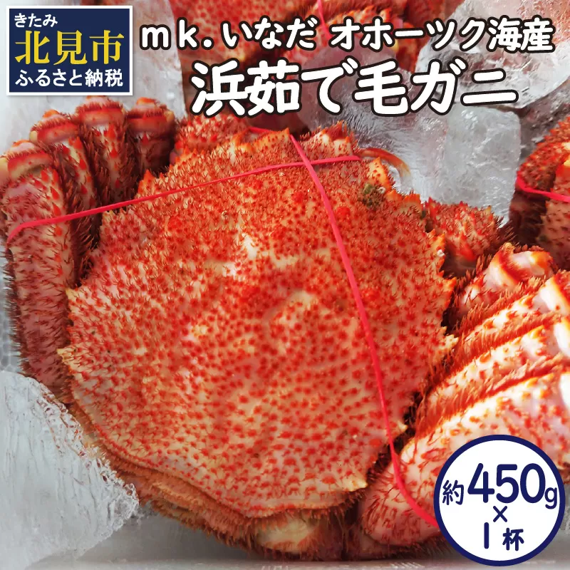 オホーツク海産 浜茹で毛ガニ 約450g×1杯 ( 海鮮 かに カニ 蟹 毛ガニ ボイル 贈答 ギフト 急速冷凍 )【113-0019】