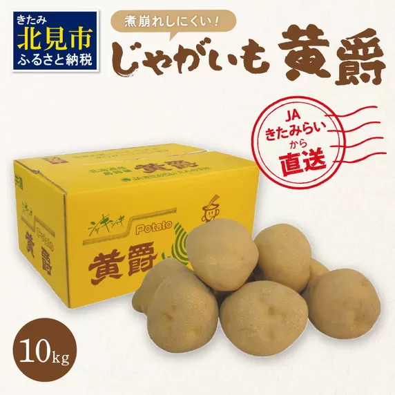 【予約：2025年10月中旬から順次発送】煮くずれしにくく、カレーや肉じゃがにピッタリ！JAきたみらいから直送する新鮮じゃがいも「黄爵」10kg ( 野菜 期間限定 芋 北海道 )【104-0002-2025】