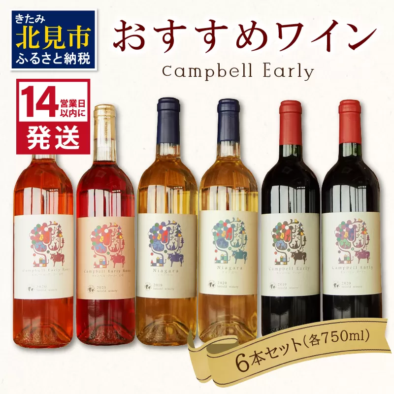 《14営業日以内に発送》おすすめワイン6本セット ( ワイン お酒 酒 ぶどう セット )【138-0007】