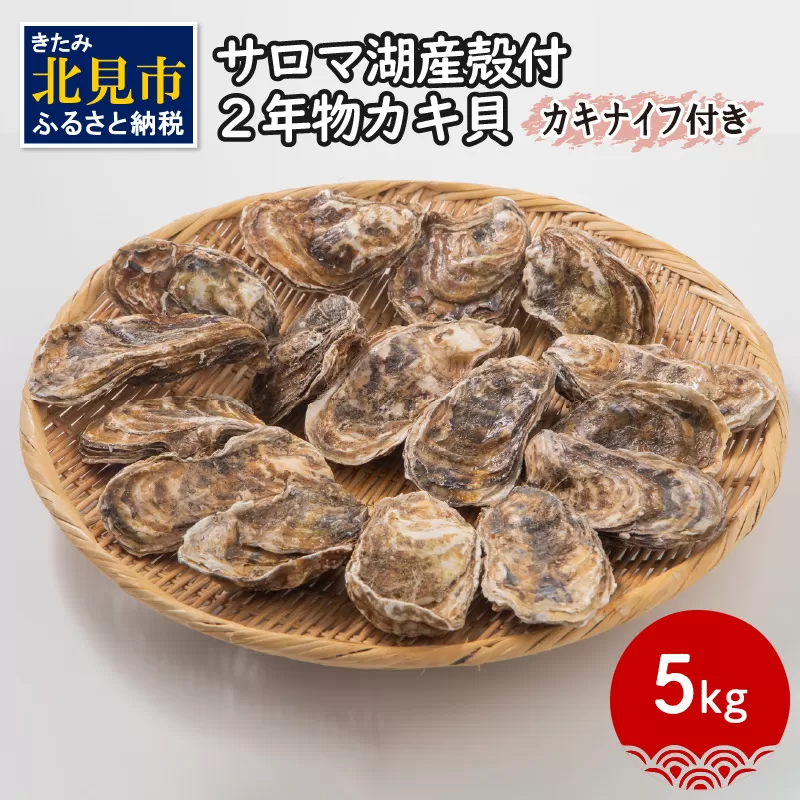 【予約：2025年10月より順次発送】【カキナイフ付】海のミルク サロマ湖産 殻付2年物カキ貝 5kg 35～50個入 ( 海鮮 魚介 魚介類 貝 貝類 カキ 牡蠣 贈答 ギフト BBQ バーベキュー )【031-0007-2025】