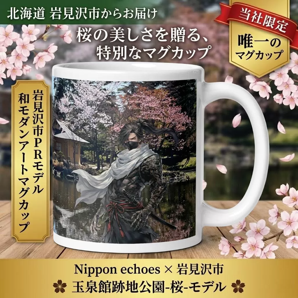 北海道岩見沢市 和モダン 桜 マグカップ 当社限定 神出鬼没（玉泉館）【a173-005】記念品 贈り物 和モダン雑貨 インテリア雑貨 おしゃれ雑貨 食器 コップ