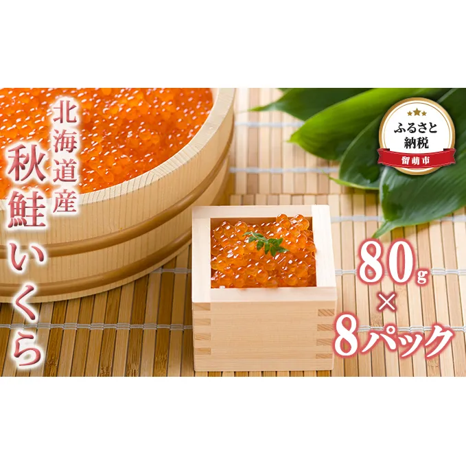 いくら 北海道 醤油漬け 80g ×8パック 留萌市からお届け 国産 秋鮭 イクラ 鮭 北海道産 北海道産いくら 小分け 鮭いくら いくら醤油漬け 海鮮 魚介類 魚介 海産物 ごはんのお供 冷凍 おかず おつまみ 加工食品 魚卵 