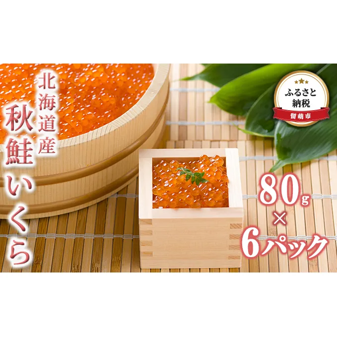 いくら 北海道 醤油漬け 80g ×6パック 留萌市からお届け 国産 秋鮭 イクラ 鮭 北海道産 北海道産いくら 小分け 鮭いくら いくら醤油漬け 海鮮 魚介類 魚介 海産物 ごはんのお供 冷凍 おかず おつまみ 加工食品 魚卵 