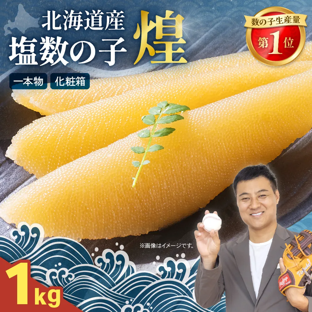 【煌】北海道産 塩数の子 1kg（500g×2）R001-089