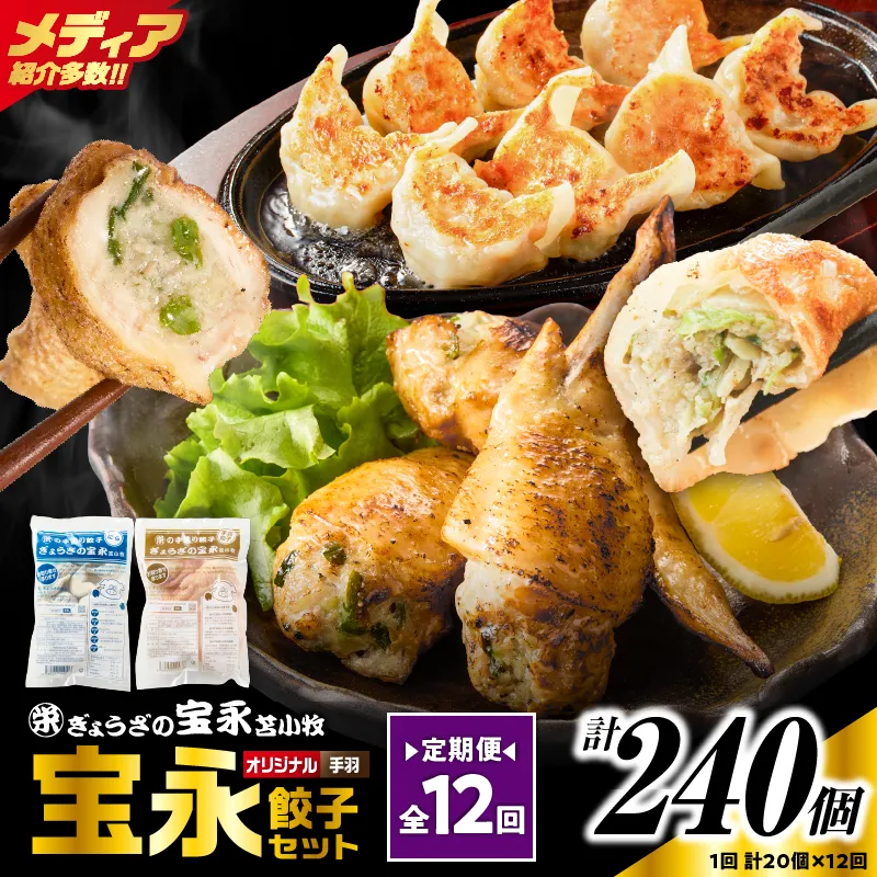 【定期便・全12回 毎月】手包み餃子 ぎょうざの宝永 手羽餃子20個セット（宝永餃子15個入×1袋・手羽餃子5個入×1袋）