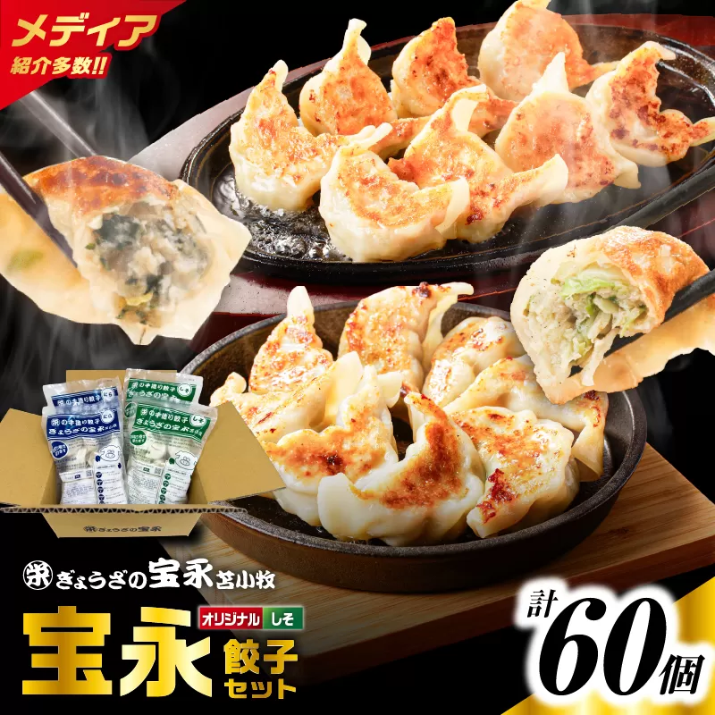 ぎょうざの宝永 しそ餃子セット（宝永餃子 15個入×2袋＆しそ餃子 15個入×2袋）合計1.5kg