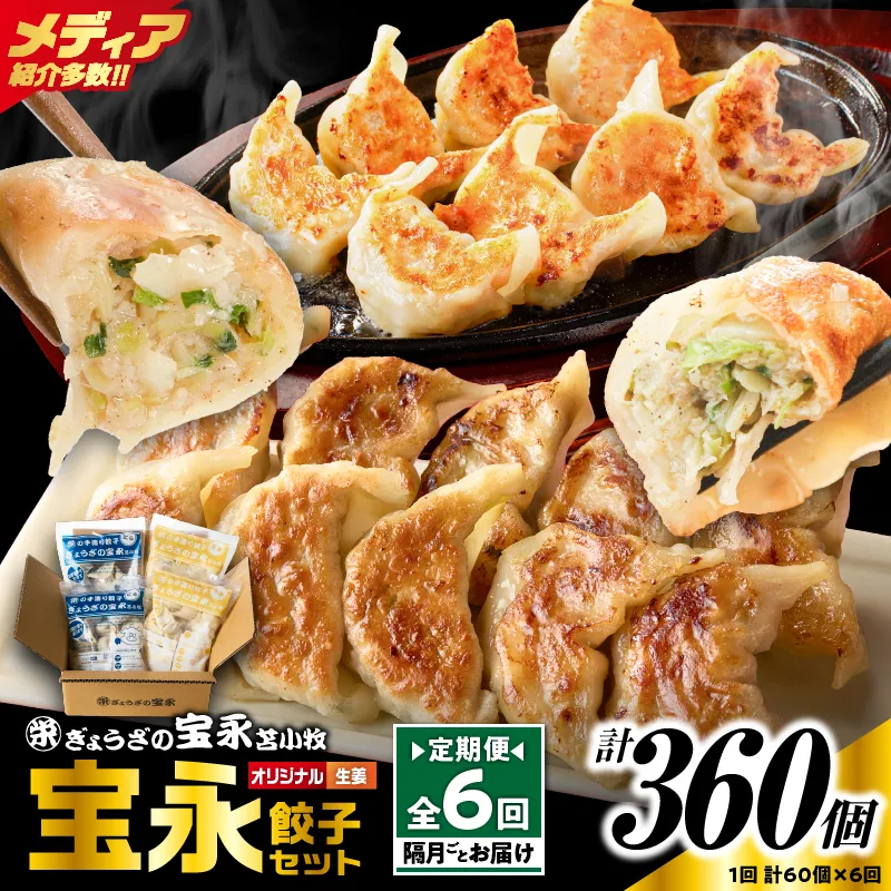 【定期便・全6回 隔月】手包み餃子 ぎょうざの宝永 生姜餃子60個セット(宝永餃子15個入×2袋・生姜餃子15個入×2袋)