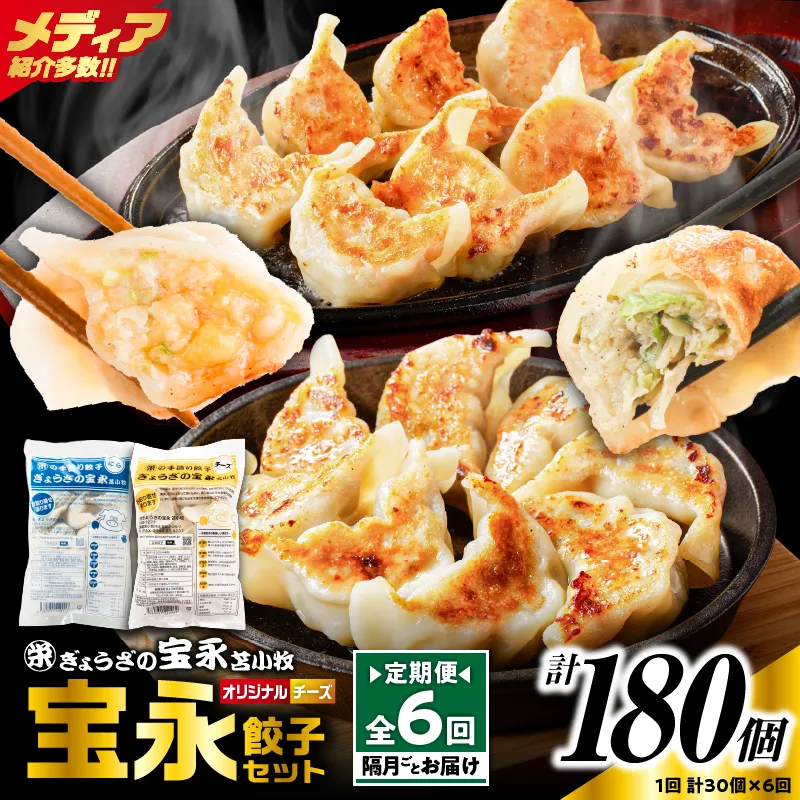 【定期便・全6回 隔月】手包み餃子 ぎょうざの宝永 チーズ餃子30個セット(宝永餃子15個入×1袋・チーズ餃子15個入×1袋)