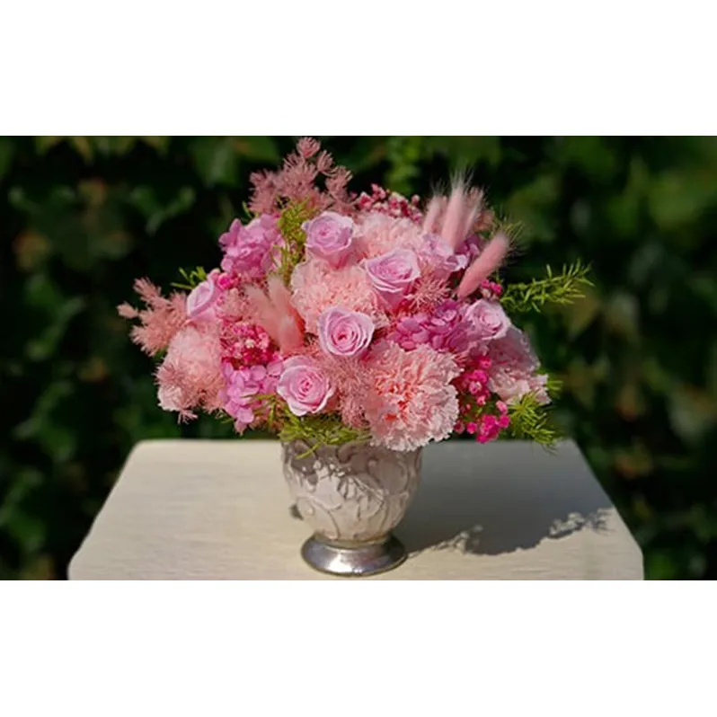 プリザーブドフラワー Calm pink 花季 YANASE design. ピンク アクリルケース ブリザードフラワー ドライフラワー 花 おしゃれ かわいい シンプル インテリア 飾り 花 置物 北海道 芦別市