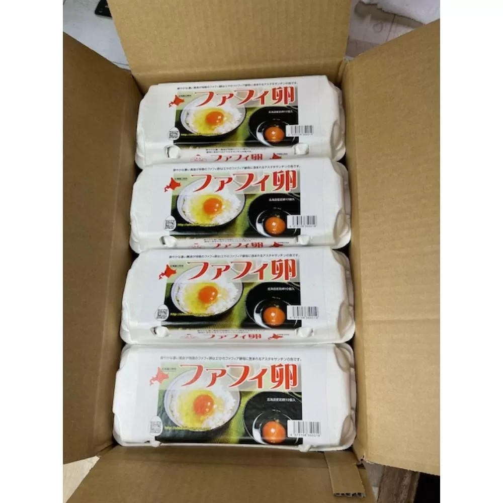 ファフィ卵10個入4パック（サイズ不ぞろい）