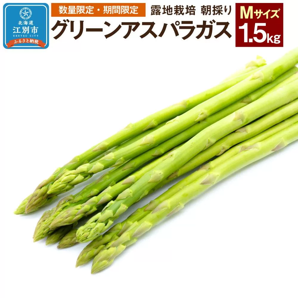 【先行予約/2025年4月下旬より発送開始】BO003＜数量限定・期間限定＞グリーンアスパラガス(Mサイズ) 1.5kg 露地栽培 朝採り