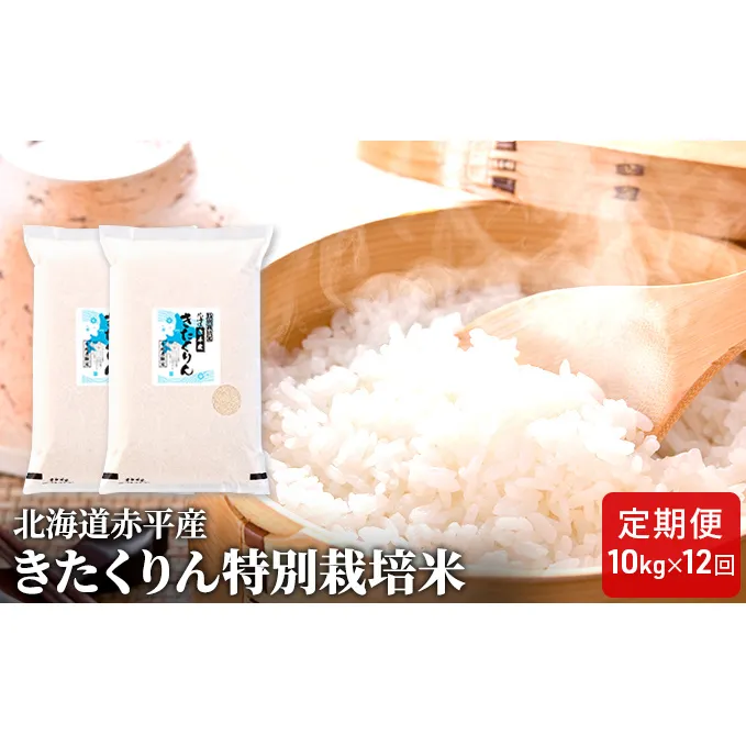 北海道赤平産 きたくりん 10kg (5kg×2袋) 特別栽培米 【12回お届け】 精米 米 北海道 定期便 お米