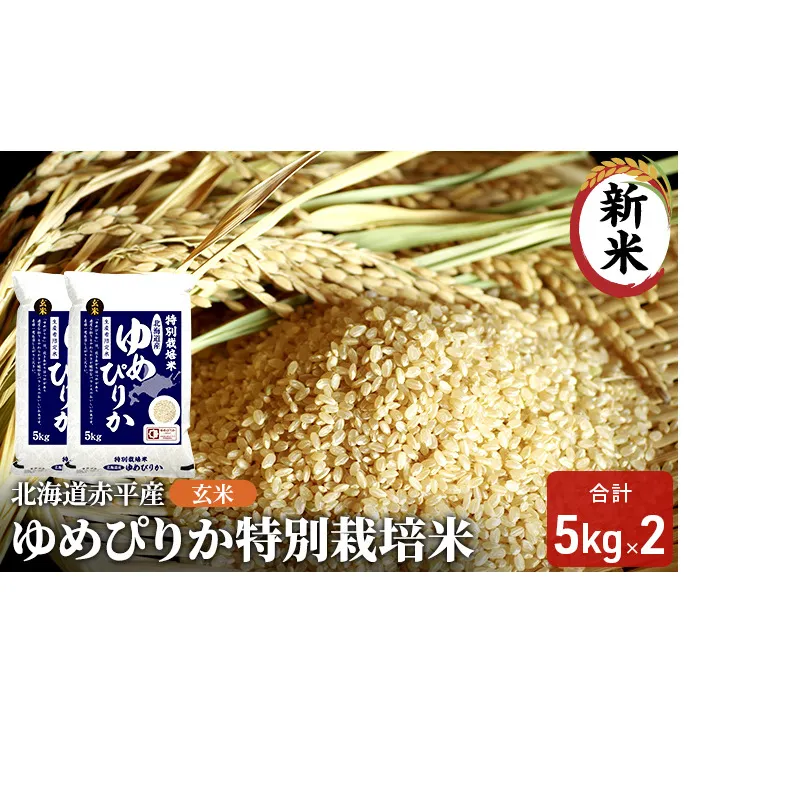 玄米 北海道赤平産 ゆめぴりか 10kg (5kg×2袋) 特別栽培米 米 北海道 お米 ふるさと納税