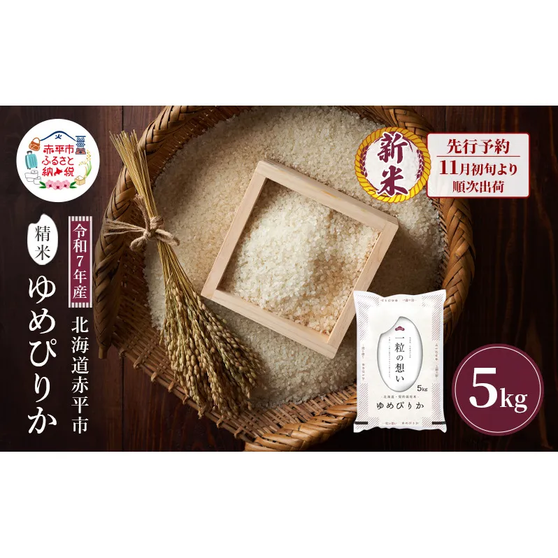 【先行予約】令和7年産 北海道 赤平産 ゆめぴりか 5kg 白米 精米 米 北海道 ごはん ご飯 ライス おにぎり