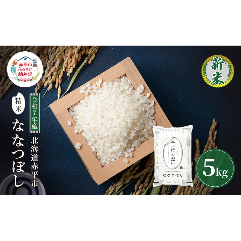 令和7年産 北海道 赤平産 ななつぼし 5kg 白米 精米 米 北海道 ごはん ご飯 ライス おにぎり