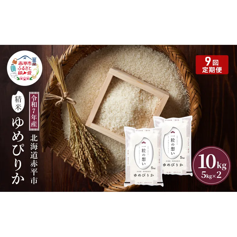 令和7年産 北海道 赤平産 ゆめぴりか 10kg 【限定寄附額】9ヵ月連続お届け 白米 精米 米 北海道 ごはん ご飯 ライス おにぎり 定期便 定期 お楽しみ 9回