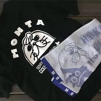 17-63 ゆるキャラ紋太グッズ(Tシャツ[ブラックM]、タオル[ブルー])