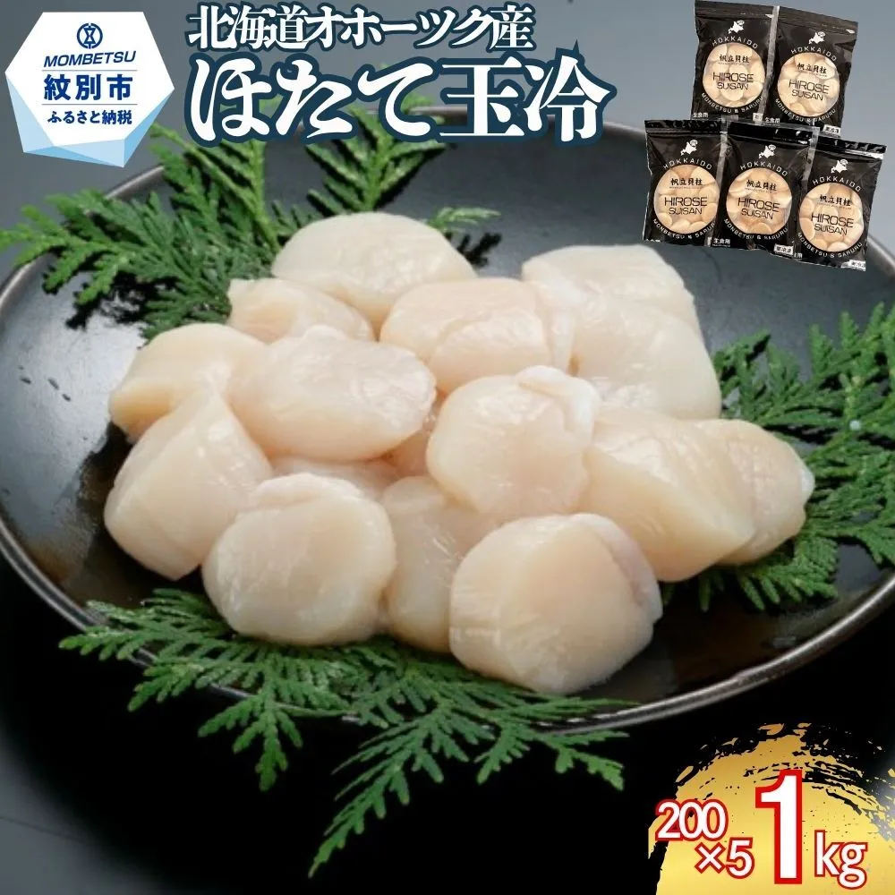 25-98 北海道オホーツク海産ほたて玉冷1kg(200g×5)