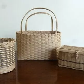 15-163 手づくりのカゴ3点セット(茶系)