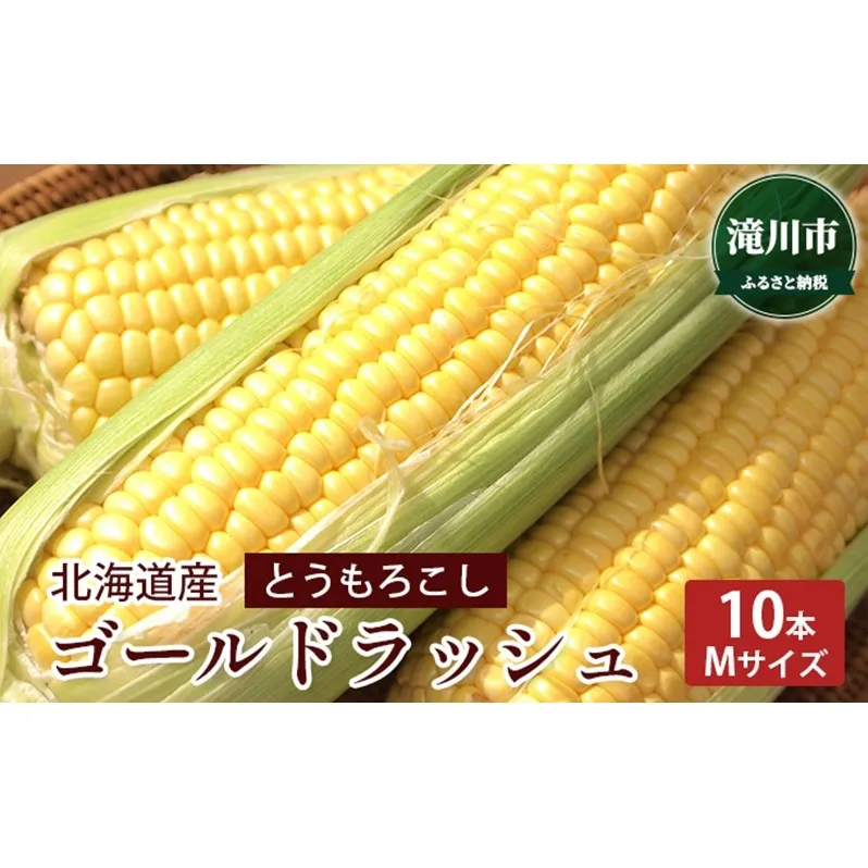 北海道産 とうもろこし ゴールドラッシュ 10本 (Mサイズ) [2025年8月上旬〜順次出荷] スイートコーン [配送不可:沖縄県、離島]