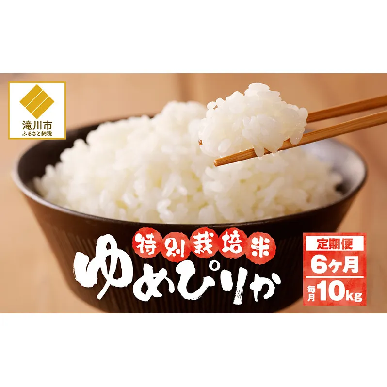 【先行予約】令和7年産米 北海道滝川産 特別栽培ゆめぴりか 10kg 6ヵ月連続 ※10月中旬・新米からお届け｜北海道 滝川市 米 お米 白米 精米 ゆめぴりか ユメピリカ 特別栽培 定期便 連続お届け