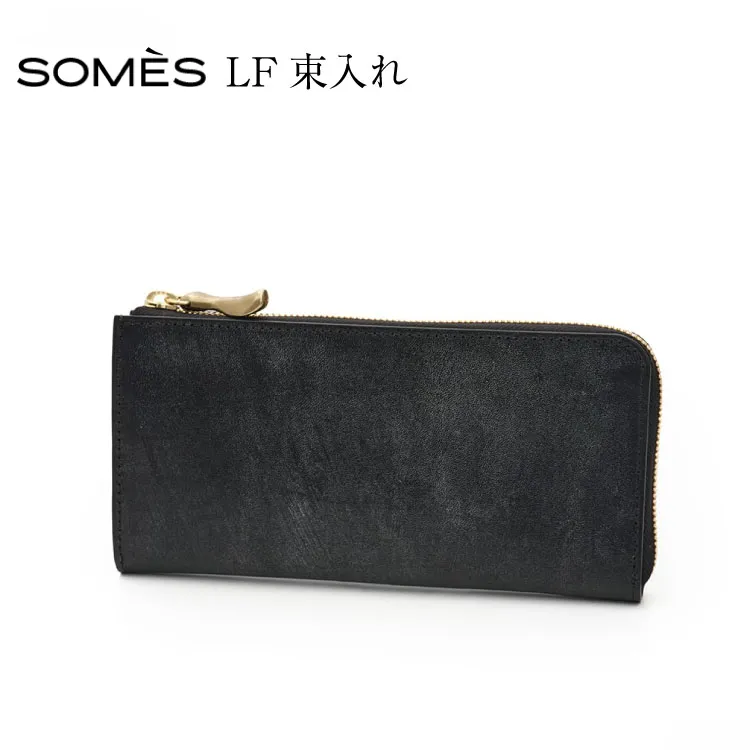 SOMES 長財布 LF束入れ (ブラック) WF-22 [ソメスサドル 北海道 砂川市 12260675-a] ソメス 財布 ウォレット さいふ サイフ メンズ レディース 本革 革 革製品 革財布 レザー ファスナー 黒