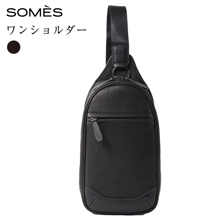 SOMES バッグ TT-64 ワンショルダー ブラック [ソメスサドル 北海道 砂川市 12260992] ショルダーバッグ 鞄 かばん カバン 肩掛けバッグ 肩掛け 斜めがけバッグ 斜めがけ レザー 革 黒 国産 日本製 メンズ レディース ソメス